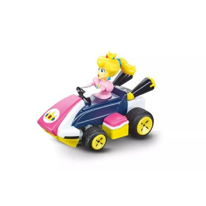 Carrera RC Nintendo Mario Kart 2.4 GHz Mini Collectible Radio Remote Control Toy Car Vehicle - Peach | Official Licensed Mario Miniature Collectible Toy RC Car for Kids 6+, Ready To Run, Rechargeable Battery, Radio RC Racing - style: Peach