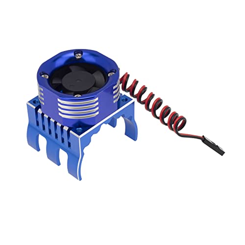 DKKY 42mm RC Cooling Fan Motor Heatsink 21000 RPM for Axial SCX10 Traxxas TRX4 Slash/Rustler/Stampede/Bandit Arrma Kraton Mojave Senton 1/8 1/10 RC Crawler Car 4274 4268 Motor, Blue - color: Blue