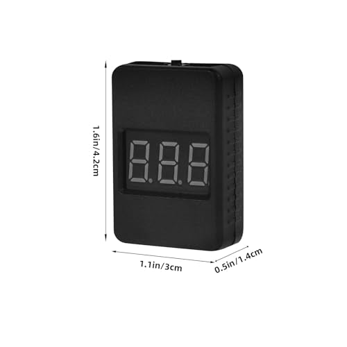 Digital Battery Capacity Checker and Low Voltage Alarm for 1-8s Lithium Batteries with LCD Display Black Suitable for Rc Model