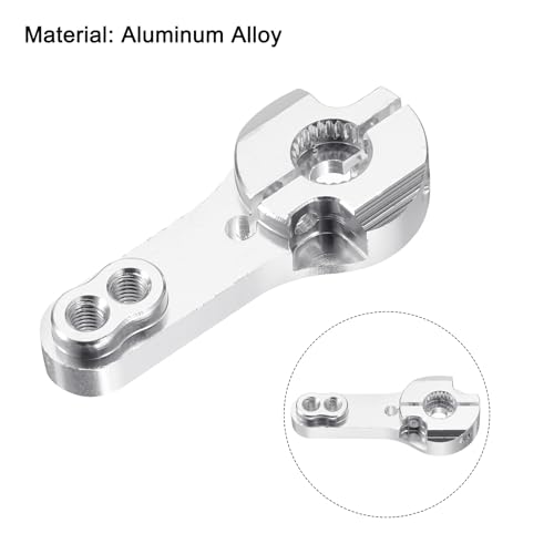 MECCANIXITY 3 Pcs Aluminum Alloy 25T Steering Servo Arm Horn for DIY RC Car/Boat/Airplane Boat Accessories, Silver - color: Silver