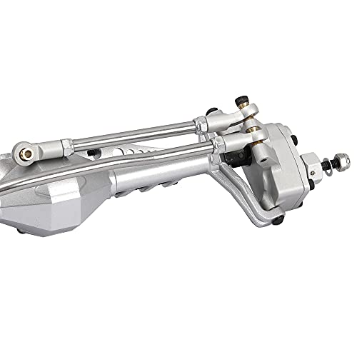 1/10 RC Car Aluminum Alloy Front Portal Axle Assemble for Capra 1.9 UTB AXI03004 RC Crawler Upgrades (Silver) - color: Silver