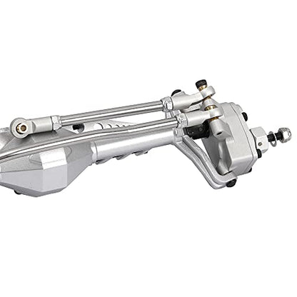 1/10 RC Car Aluminum Alloy Front Portal Axle Assemble for Capra 1.9 UTB AXI03004 RC Crawler Upgrades (Silver) - color: Silver
