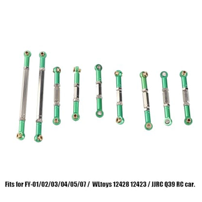 Metal Steering Linkage Rods Set, High Strength Durability Upgrade, RC Parts for FY 01 02 03 04 05 07 12428 12423 Q39 Model Car Truck