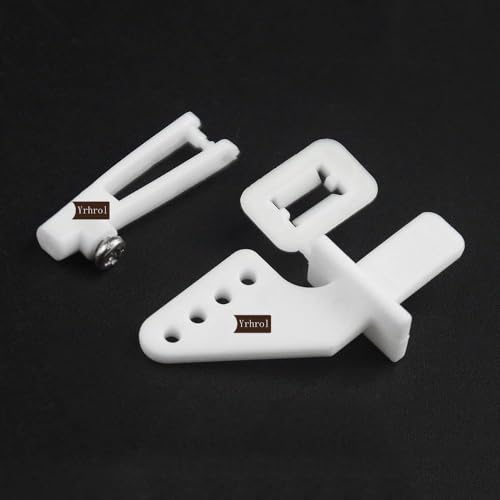 20Pcs Nylon Control Horns 21x10 mm+20Pcs 304 Stainless Steel 1.2 x 450mm Z Push Rods Parts Compatible for RC Airplane Plane Boat Replacement