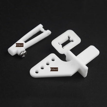 20Pcs Nylon Control Horns 21x10 mm+20Pcs 304 Stainless Steel 1.2 x 450mm Z Push Rods Parts Compatible for RC Airplane Plane Boat Replacement