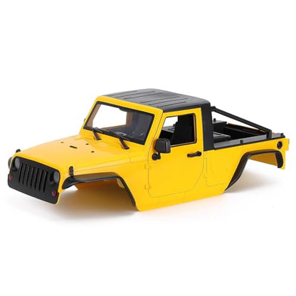 1/10 RC Pickup Body Shell Kit Unassembled - 313mm Wheelbase Wrangler Pickup Body,for RC Crawler Axial SCX10 SCX10 II 90046 DIY (Yellow) - color: Yellow