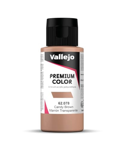 Vallejo - Premium Color RC Candy Brown 2.02 Fl.Oz. (60 ml) for Airbrushing, Acrylic-Polyurethane Hybrid Resin of Great Resistance Paint for Model and Hobby Use - style: Candy Brown
