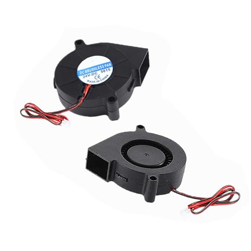 2 Pcs 50x50x15mm 5015 24V DC Brushless Blower Cooling Fan Turbine Turbo for 3D Printer and Other Small Appliances Series Repair Replacement (24V) - size: 24V