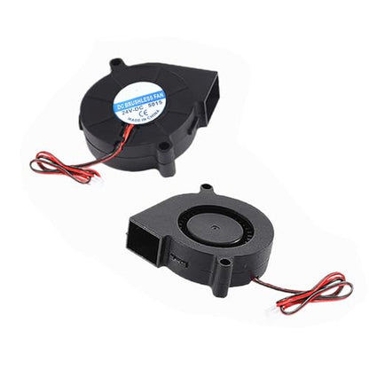 2 Pcs 50x50x15mm 5015 24V DC Brushless Blower Cooling Fan Turbine Turbo for 3D Printer and Other Small Appliances Series Repair Replacement (24V) - size: 24V