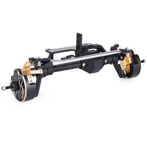  Front Rear Portal Axle Set CNC Aluminum & Brass 4WS Axles for 1/10 RC Crawler Axial Capra 1.9 UTB Cheater Rigs LCG Chassis Upgrade Parts (Black Front) - color: Black Front