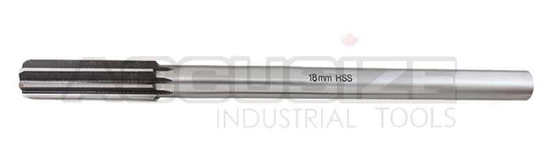 Accusize Industrial Tools Chucking Reamer, 18.0 mm, 0400-5180 | 18.0 mm ANSI HSS M2 Straight Shank Straight Flute Chucking Reamers, Right Hand, 14.24 mm Shank, 8 Flute, 9 in OAL - size: 18.0 mm