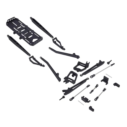 SCX10 Axle Upgrade Part, Twin I-Beam 2WD Pre-Runner Aluminum Suspension Conversion Kit for 1/10 RC Crawler Axial SCX10 I II 90046 90047 Axle Upgrade Part - color: Black