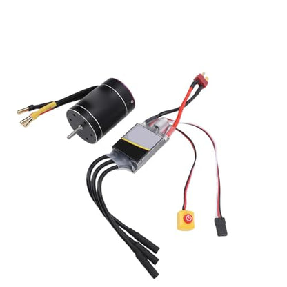 Alomejor Brushless Motor and Esc RC Brushless Motor ESC Combo 3650 2600KV High Speed with 75A Set for 1/10 1/8 Trucks Boats