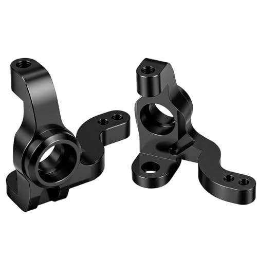 RC Car Front Steering Cup CNC Machined Aluminum Front Steering Knuckle Spindle Set Compatible with 1/10 Tamiya XV01 RC Car Upgrade Parts (Black) - color: Black