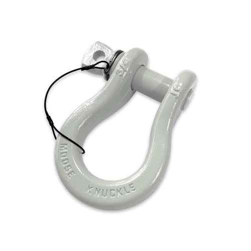 B'oh Spin Pin 3/4” Recovery Shackle | 10,000 lbs Capacity - High-Strength Carbon Steel with 7/8" Pin Recovery Gear Towing Accessories - Pin Style : Screw, Pure White - color: Pure White