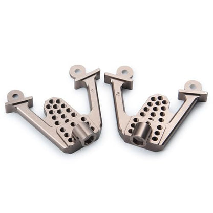 4PCS Aluminum Front & Rear Shock Tower Hoops, Titanium | Bracket Mount, Upgrade Parts, For Axial SCX10 1/10 Scale, Crawlers Truck Car - color: Titanium