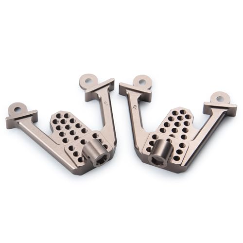 4PCS Aluminum Front & Rear Shock Tower Hoops, Titanium | Bracket Mount, Upgrade Parts, For Axial SCX10 1/10 Scale, Crawlers Truck Car - color: Titanium