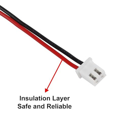 Alinan 20pcs JST-XH2.54mm 2 Pin Connector Kit, Included 10pcs Mini 2 Pin 24AWG Female Connector Plug with 150mm Cable Wire and 10pcs Micro 2Pin Male Connector Plug - color: 2Pin 24AWG 150mm Cable