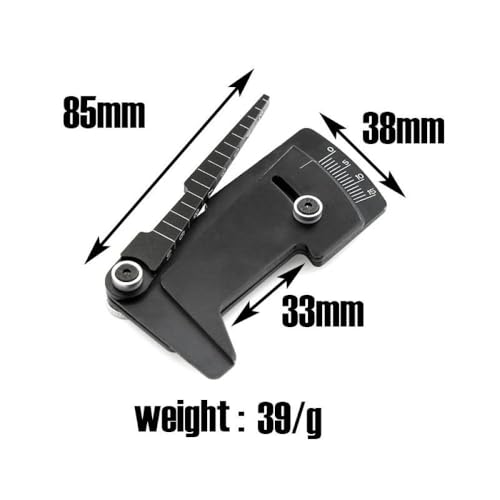 CNC Camber Gauge Tool Compatible with 1/8 & 1/10 Scale RC Car Models for Adjustable Wheel Angle and Height Measurement(Black) - color: Black