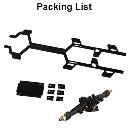 Aluminum Alloy 6x6 Chassis Frame Rail with Brass Complete Middle Axle for TRX4-M 1/18 RC Crawler Upgrade (Black) - color: Black