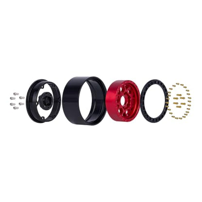 4pcs CNC Aluminum 1.9 Beadlock Wheel Hub Rim for 1/10 RC Crawler Car SCX10 RC4WD D90 TRX4 Capra VS4-10 CC01 LCG Tires Upgrades (Gold) - color: Gold