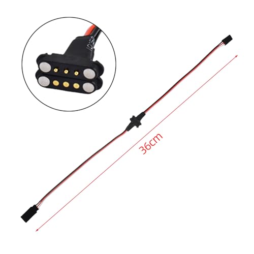 3-pin JR Plug Magnetic Snap-on Servo Extension Cable Wire Cord Female to Male RC Servo Extension Cord Wire Connectors for RC Models, Cars, Planes, Drones, DIY Projects (36CM*5 Pairs) - style: 36CM*5 Pairs