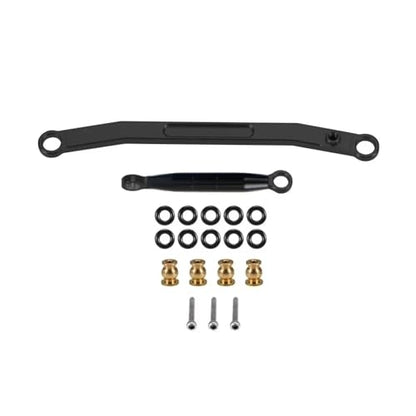 RC Models Parts For Axial For SCX24 90081 RC Crawler Upgrade Parts Aluminum Alloy Material CNC Front Steering Linkage Rods Set(Black) - color: Black