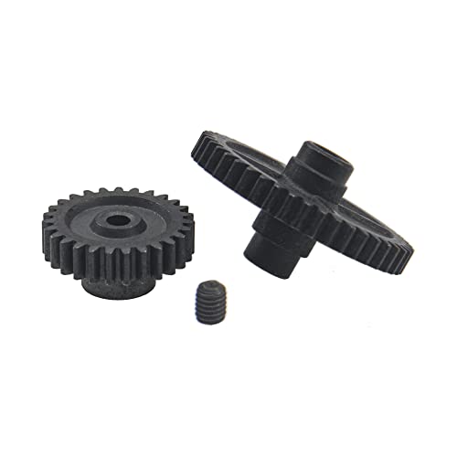 Share Goo Metal 44T Diff Gear Reduction Gear & 27T Motor Gear Pinion Gears Set & RC Steering Knuckle Kit Hub Carrier C Hub Carriers Rear Axle Carrier