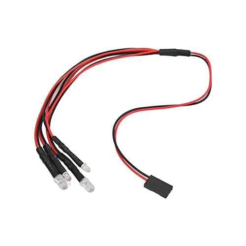 Yctze 4 LED Light Upgrade Parts for RC Car, SCX24 1/24 Light Kit with Brake Bar, Green and Amber LED for Axial 1/24 Remote Control Crawler Car