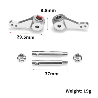RC Car Steering Cup for Tamiya CW-01 Lunch Box Metal Steering Arms Knuckle Cup with Axle Upgrade Parts (Silver) - color: Silver