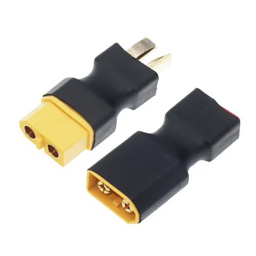 XT60 to T Plug Female Male Connector Adapter for RC Car FPV Drone Lipo NiMH Battery Charger ESC No Wires Connector (2 Pair) - size: 2 Pair Adapter Set
