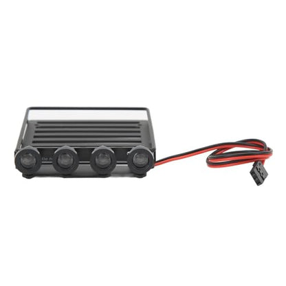 RC Roof Rack Luggage Carrier with 4 LED Lights RC Car Rack Lights Luggage Rack for Axial SCX24 1/24 RC Crawler Accessories (Round Lamp) - size: Round Lamp