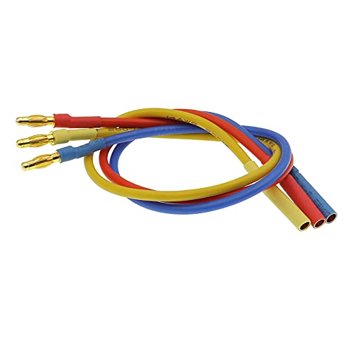 3PCS 4.0mm Banana Gold Bullet Connector Extension Cable for RC Brushless Motor ESC Extension Cable Wire RC Car Boat Parts (14AWG 30CM)