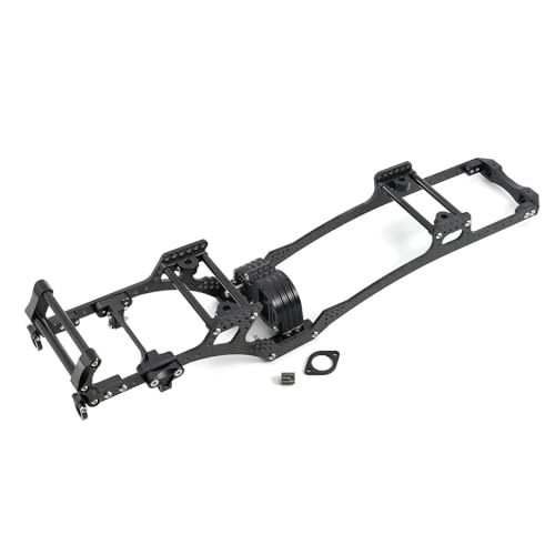RC Chassis Frame, Carbon Fiber LCG Chassis Frame Rails kit for 1/10 SCX10 RC Crawler Upgrade Parts(Black)
