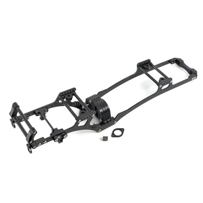 RC Chassis Frame, Carbon Fiber LCG Chassis Frame Rails kit for 1/10 SCX10 RC Crawler Upgrade Parts(Black)
