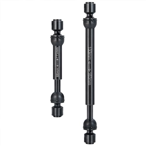2Pcs RC Drive Shaft Steel Driveshaft Front Rear Center Drive Shaft Dogbone Compatible with 1/10 RC Crawler Car Axial SCX10 III AXI03006 Replacement (88-115mm & 133-163mm, Black)