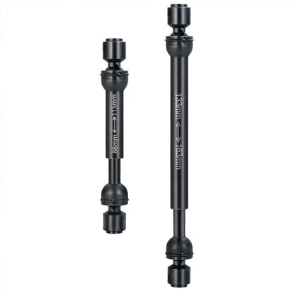 2Pcs RC Drive Shaft Steel Driveshaft Front Rear Center Drive Shaft Dogbone Compatible with 1/10 RC Crawler Car Axial SCX10 III AXI03006 Replacement (88-115mm & 133-163mm, Black)
