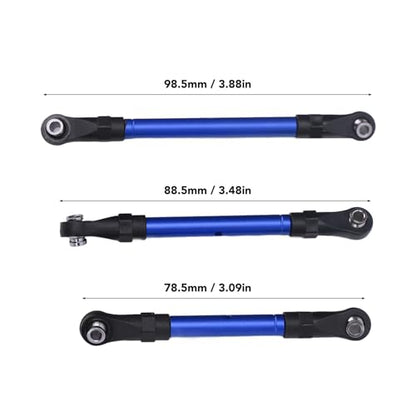 RC Tie Link Rods Set,6pcs RC Car Steering Tie Rod Aluminum Alloy Universal Spare Parts for Traxxas Slash Hoss Rustler,Improved Strength and Durability - color: Blue