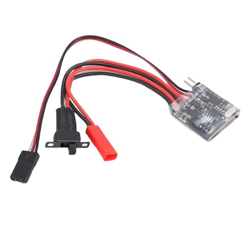 RC Brushed ESC for N20 N030 N050 N130 Motor, Brushed Electronic Speed Controller with Brake Function, 30A Mini ESC with Red JST Connector for 1/16 1/18 1/24 RC Car Boat