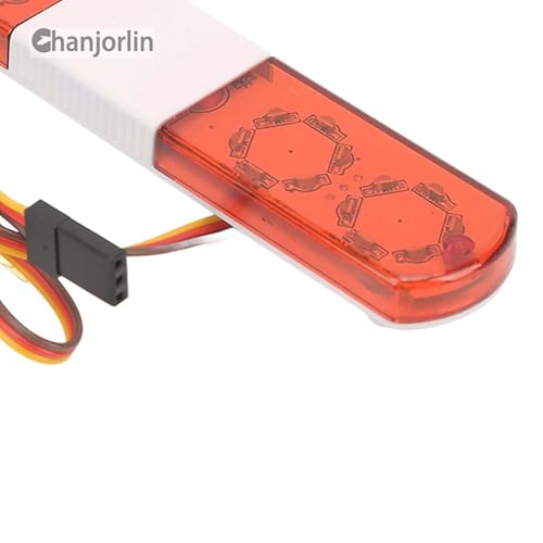 1/10 RC Car Simulation Police Lights Multi-Function Flash LED Lamp Nine Flashing Light Modes for 1/8 Crawler Off Road Rally Truck Cars HSP Traxxas Tamiya RC4WD Axial Arrma (Red 115mm) - color: Red 115mm