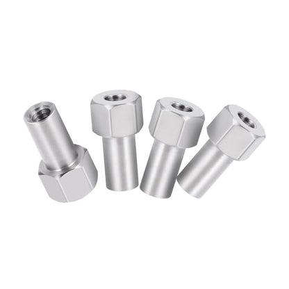 8-Pack M2 Wheel Nuts, Stainless Steel, Locking Hex | 2, 3, and 5mm extension lengths, compatible with 1/24 Axial SCX24 AXI90081 and FMS RC crawler models