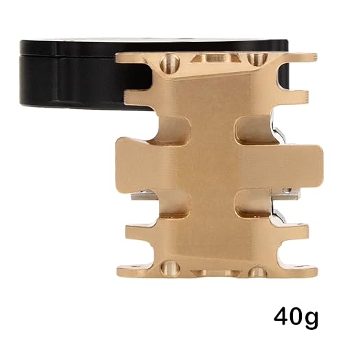 MEUS RACING SCX30 Transmission Assembled Gearbox with Brass Skid Plate for Axial SCX30 1/30 RC Crawler (Black) - color: Black