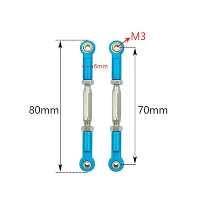for Traxxas for Slash 4X4 2WD 1/10 1 Set Aluminum Turnbuckle Camber Link End Adjustable Kit RC Car Upgrade Parts Rc Parts - color: Sky Blue