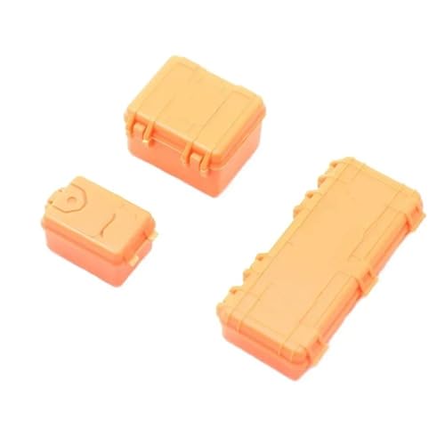 RC Repairs Components For Axial For SCX24 1/24 Scale Luggage Set – 3-Piece Tool Box Travel Case With Opening Lid RC Crawler(Yellow) - color: Yellow