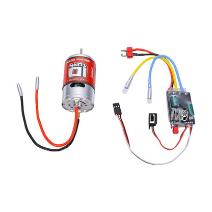 Generic 10T Brushed Motor Combo, 550 Brushed Motor with 60A ESC T Plug for 1/10 RC Crawler Car Axial SCX10 D90 Truck