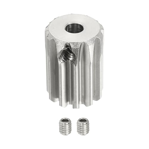 uxcell 1 Mod 11T Spur Gear 4mm Bore, 304 Stainless Steel Pinion Gear, 20°Pressure Angle, for Spur Rack and RC Model Car or Motor DIY - size: 1 Mod 11T, 4mm