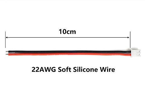 5 Pairs JST-XH 2.54mm 1S 2 Pin Balance Plug Lead Socket Male and Female Connector with 10cm Silicone Wire Cables for Woodland Just Plug Lights 3D Printer