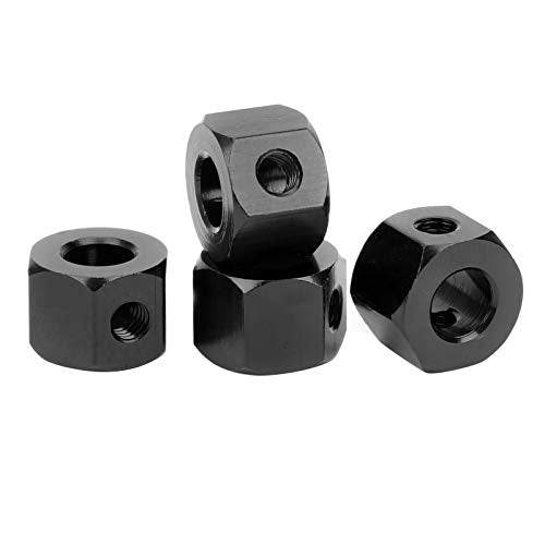 GOWENIC Aluminum Alloy RC Extension Adapter, Hub Combiner Coupler for 5mm to 12mm WPL D12 RC Truck, Wheel Hub Adapter for Car Upgrades (Black) - color: Black