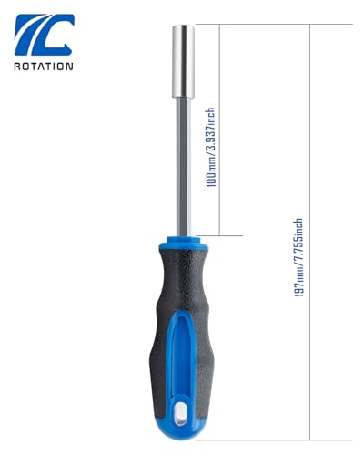 1/4" Magnetic Nut Driver, with Non-slip Handle & Strong Magnet Tip | Nut Driver, Non-slip Handle, Strong Magnet Tip, 197mm/7.7 inch - style: 1pc