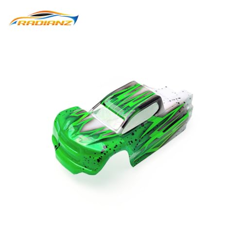 Helidirect RADIANZ Hobby Plus Speck-B Reggie Truggy Airbrush Lexan Body Raze – Pre-Painted Lightweight Truggy Body Shell for HobbyPlus Speck-B - color: Raze